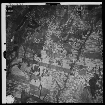 1944 Luftwaffe aerial photo: fields near the village of Svitychi, Brest District